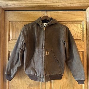 Dark brown quilted Carhartt jacket